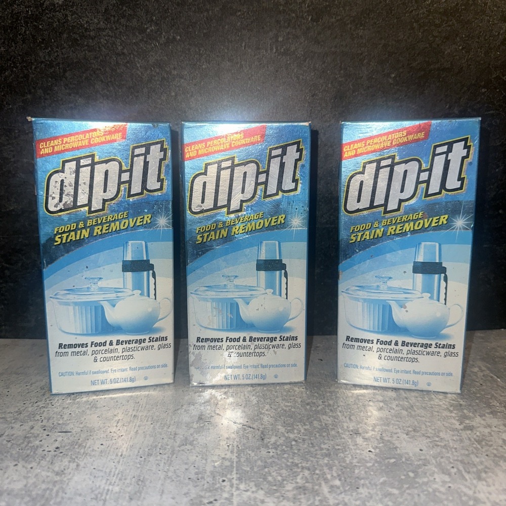 3 Lot dip-it Food & Beverage Stain Remover Powder - 5 fl oz Dip It Read!